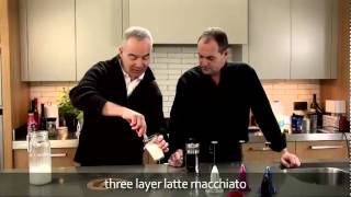 aerolatte  milk frother makes three layer caffè latte macchiato [upl. by Aneekas]