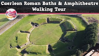 CAERLEON ROMAN BATHS amp AMPHITHEATRE WALES  Walking Tour  Pinned on Places [upl. by Gnohp]