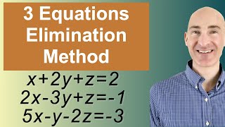 Solving Systems of 3 Equations Elimination [upl. by Eatnahc]