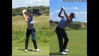 Justin Thomas golf swing  Long Iron faceon amp downtheline July 2017 [upl. by Aneed]