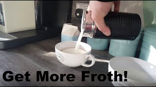 How to Get More Froth from Your Nespresso Coffee Aeroccino  Nespresso tips and help [upl. by Eilzel]